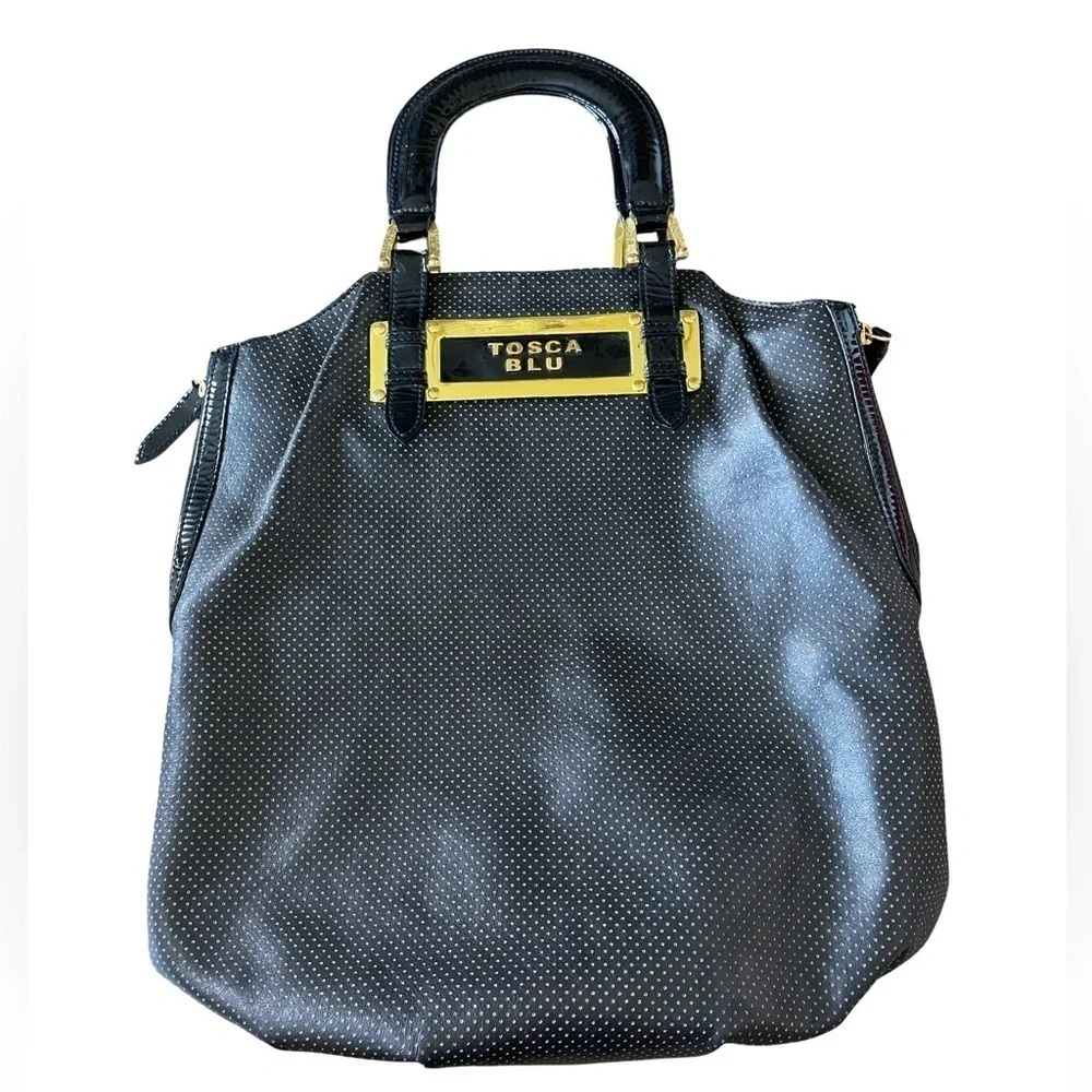TOSCA BLU Italian Leather Black Shoulder Bag Purse